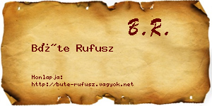 Büte Rufusz névjegykártya